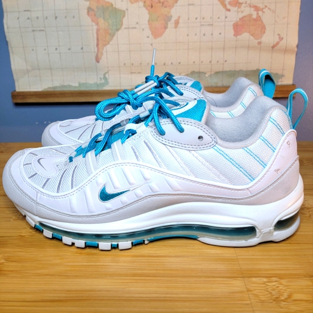 BRAND NEW NIKE AIR MAX 98 WHITE TEAL NEBULA MEN'S SIZE 9.0